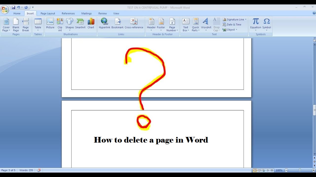 delete blank page in word shortcut